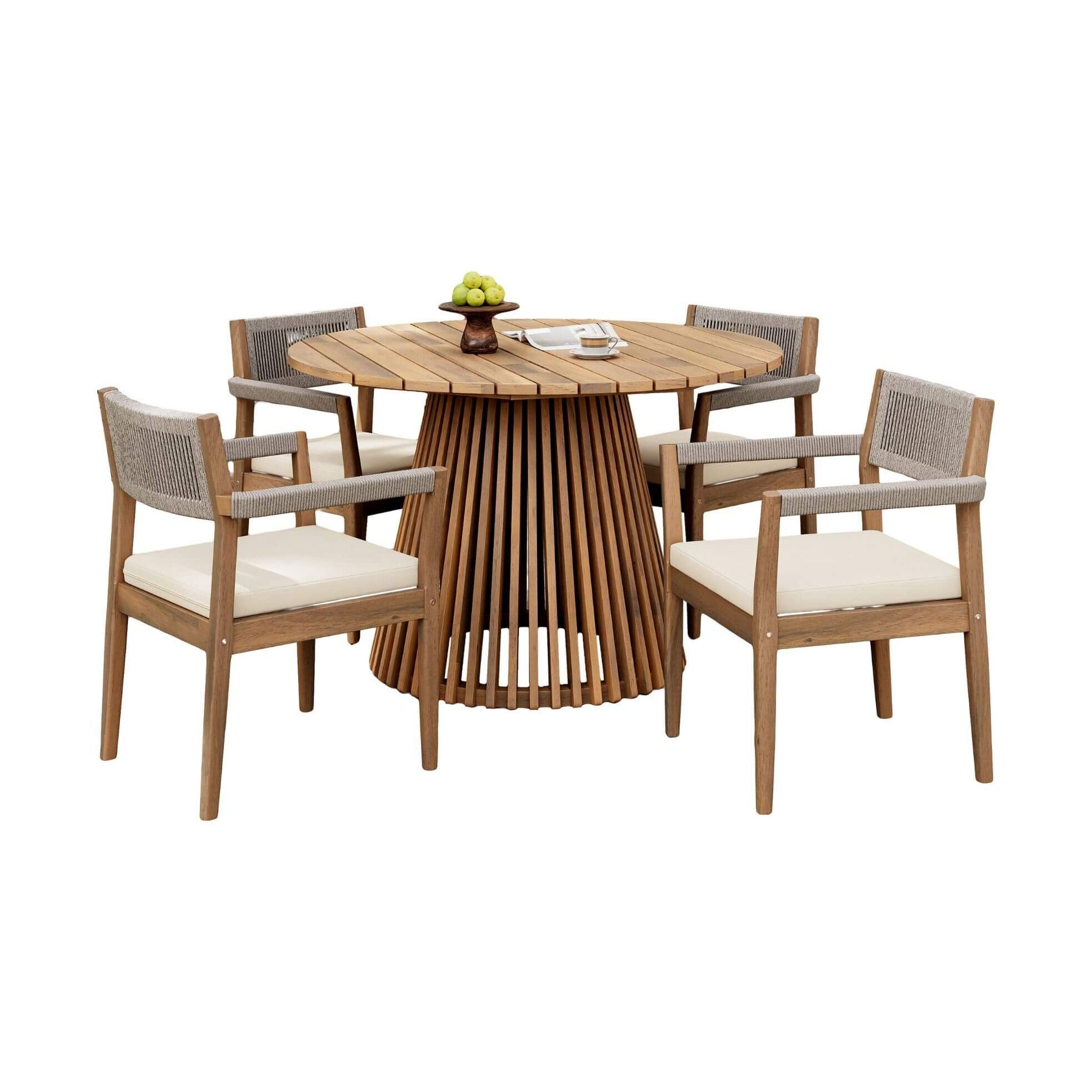 Characteristically Weatherproof AcaciaWood OutdoorDiningSet PremiumCrafted PatioFurniture | SAKSBY