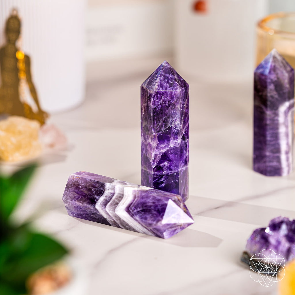 Chevron Amethyst Quartz Point Transformation | Conscious Items