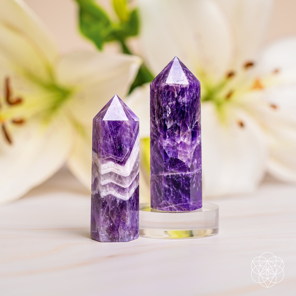 Chevron Amethyst Quartz Point Transformation | Conscious Items