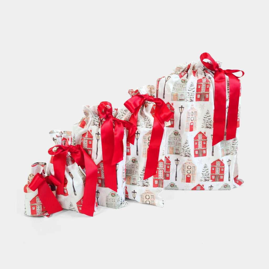 Christmas Cottages (Reusable Gift Bag Set)