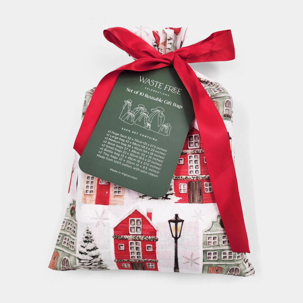 Christmas Cottages (Reusable Gift Bag Set)