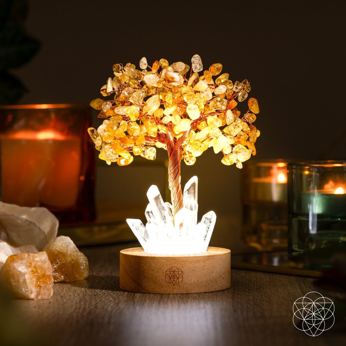 Citrine Quartz Tree Lamp Aura Glow | Conscious Items