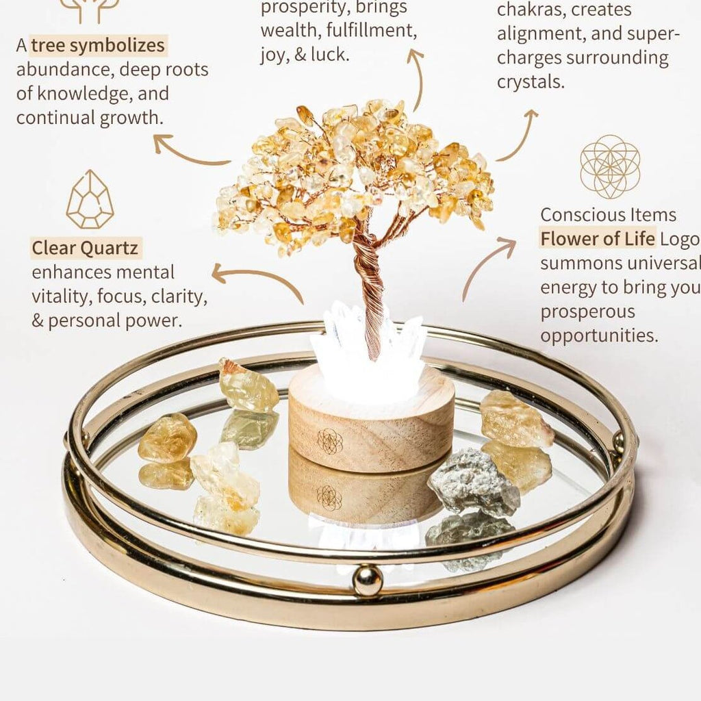 Citrine Quartz Tree Lamp Aura Glow | Conscious Items