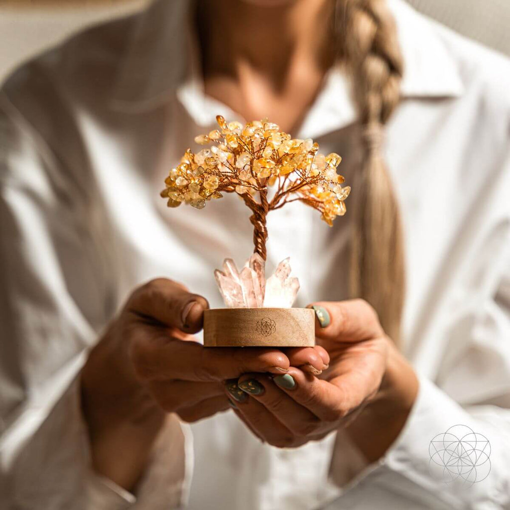 Citrine Quartz Tree Lamp Aura Glow | Conscious Items