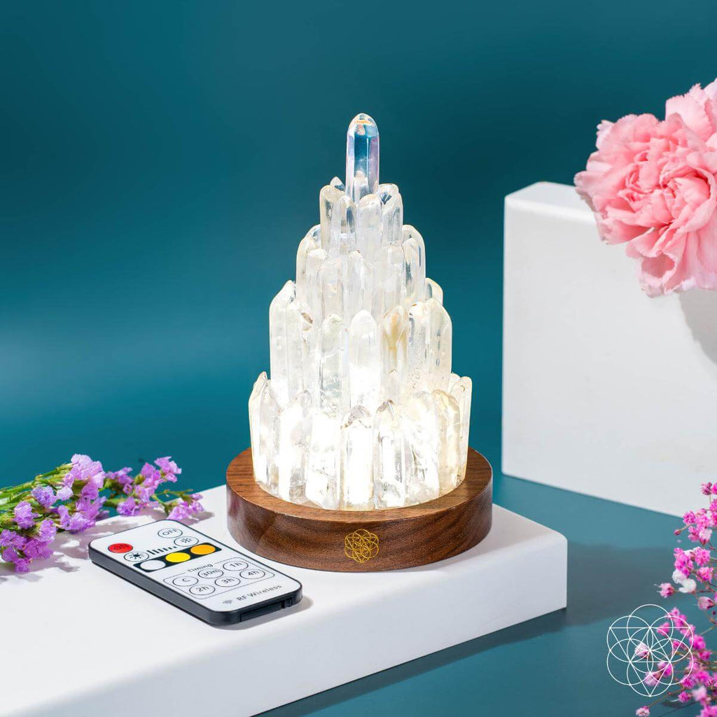 Clear Quartz Crystal Ambient Tower Lamp | Conscious Items