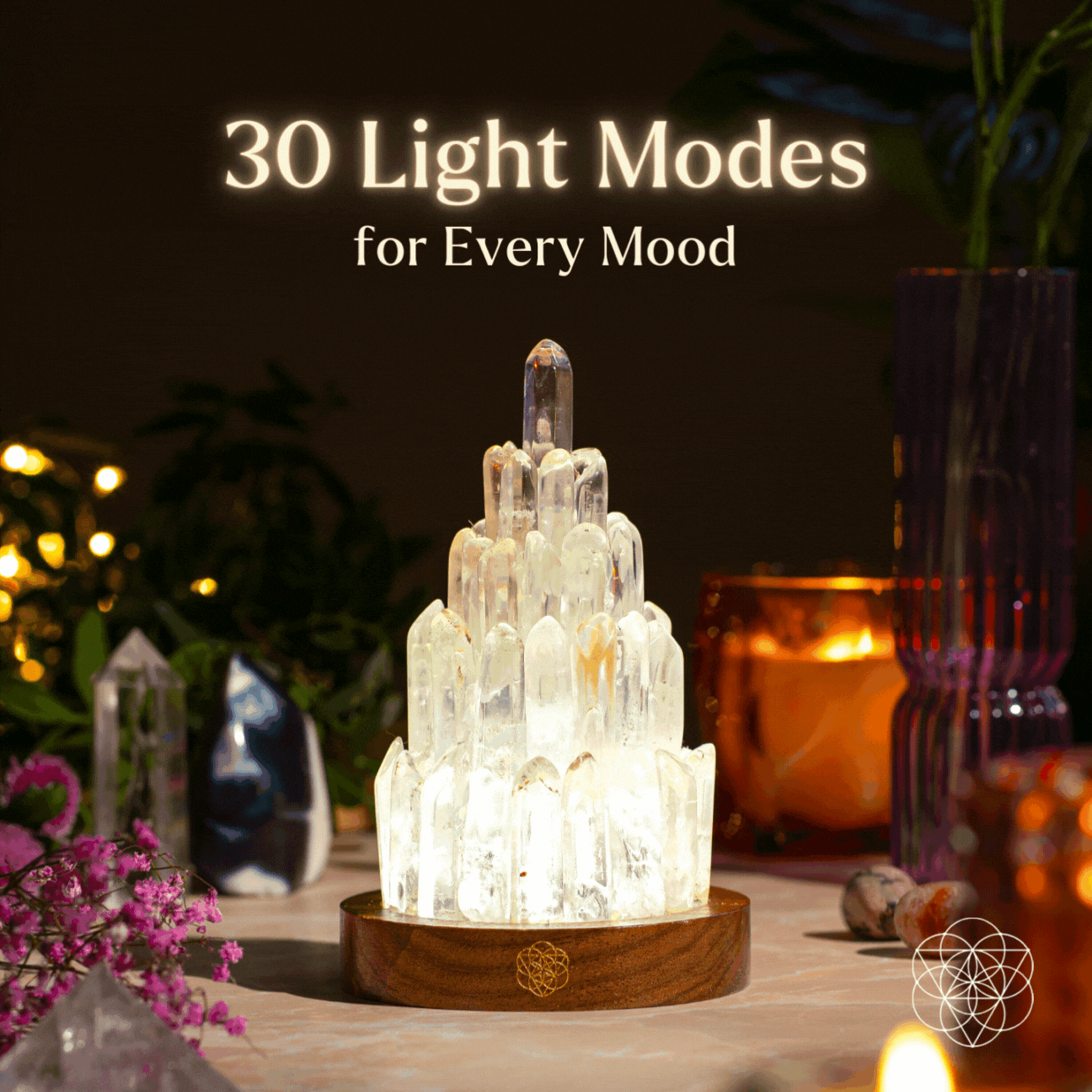 Clear Quartz Crystal Ambient Tower Lamp | Conscious Items