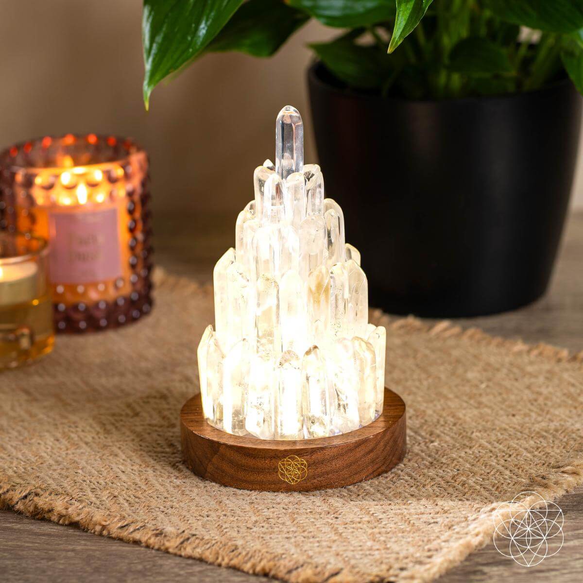 Clear Quartz Crystal Ambient Tower Lamp | Conscious Items