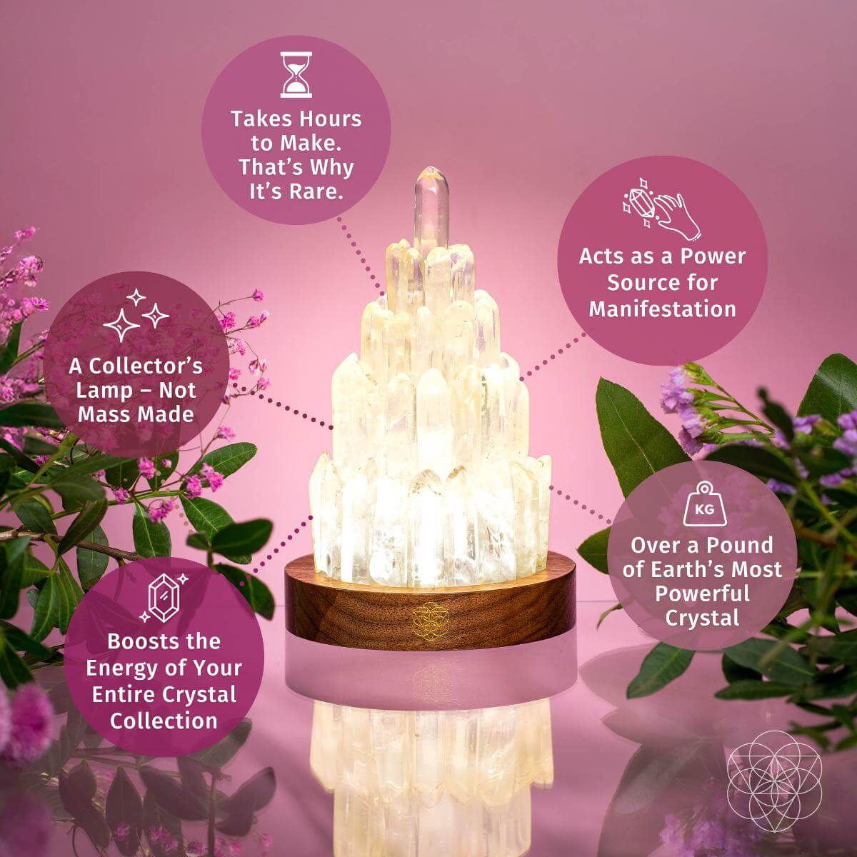 Clear Quartz Crystal Ambient Tower Lamp | Conscious Items
