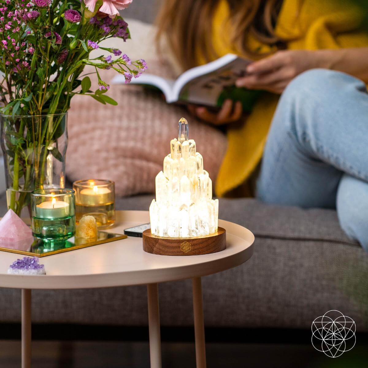 Clear Quartz Crystal Ambient Tower Lamp | Conscious Items