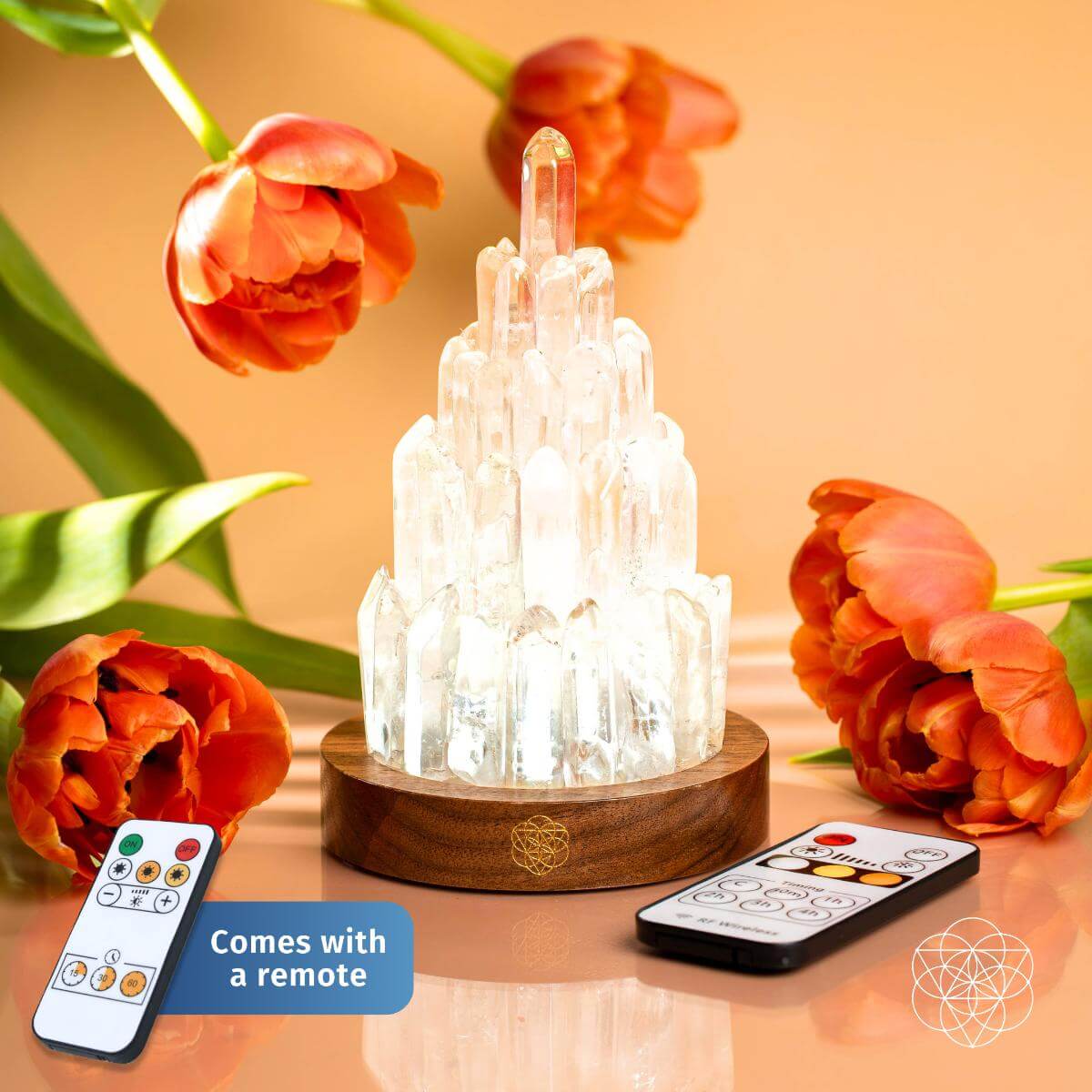 Clear Quartz Crystal Ambient Tower Lamp | Conscious Items
