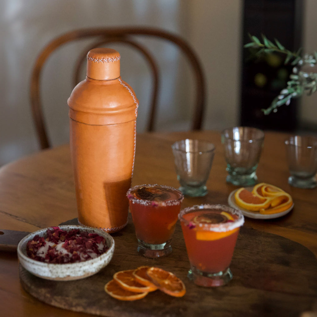 Coctelera | Leather Cocktail Shaker + Jigger by Bati