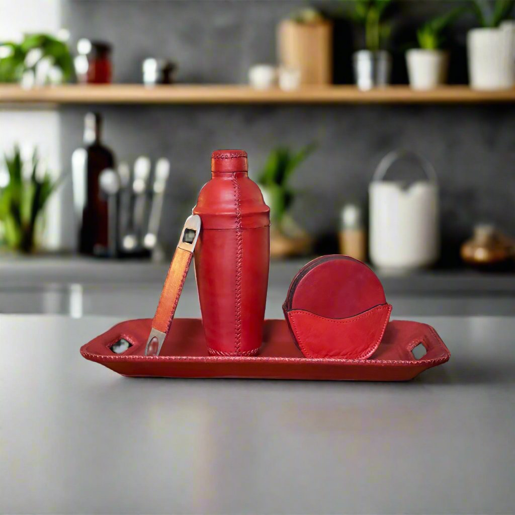 Coctelera | Leather Cocktail Shaker + Jigger by Bati