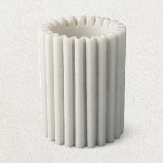 Columbia Fluted White Marble Bottle Holder