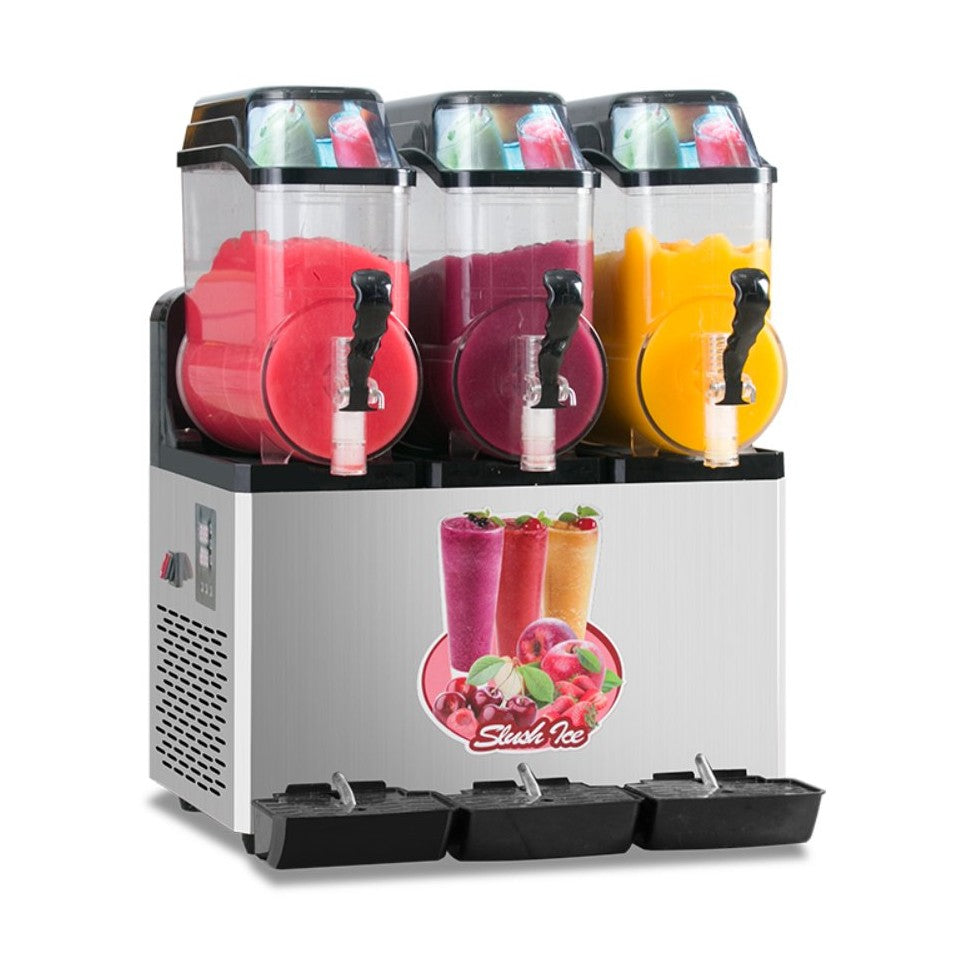 Premium Commercial Stainless Steel Slushy Machine With Triple Tank Advance Cooling, 45L (SAK52258) by SAKSBY WHOLESALE