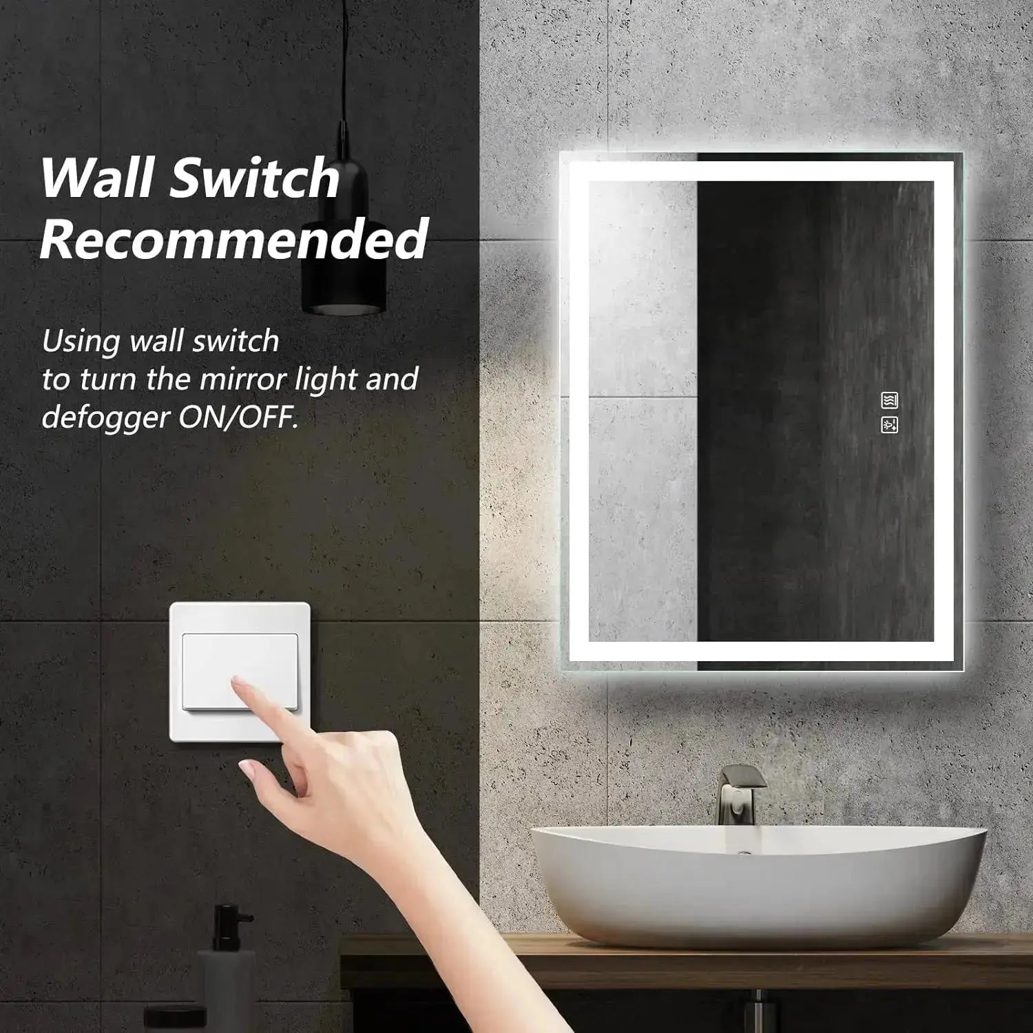 Compact Center Glow LED Bathroom Mirror