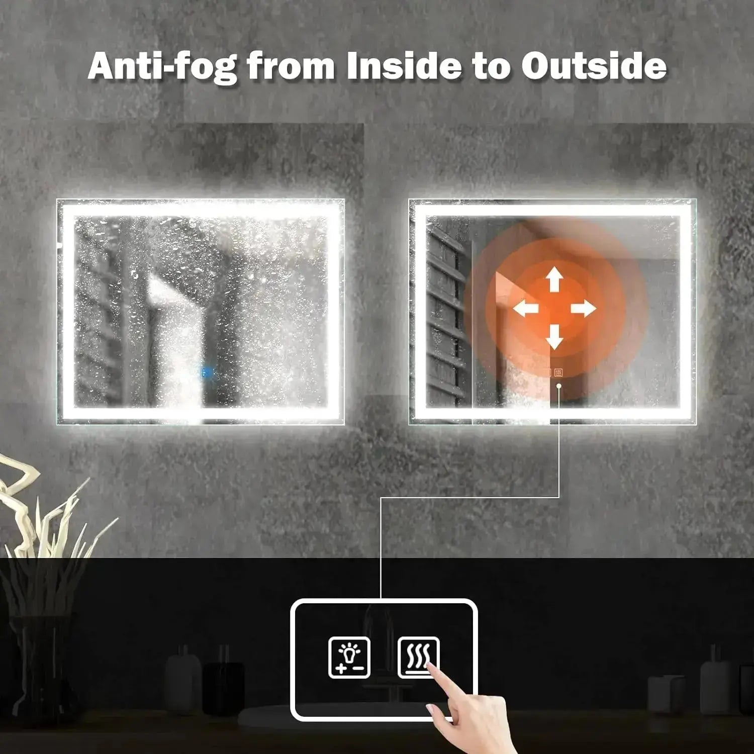 Compact Center Glow LED Bathroom Mirror