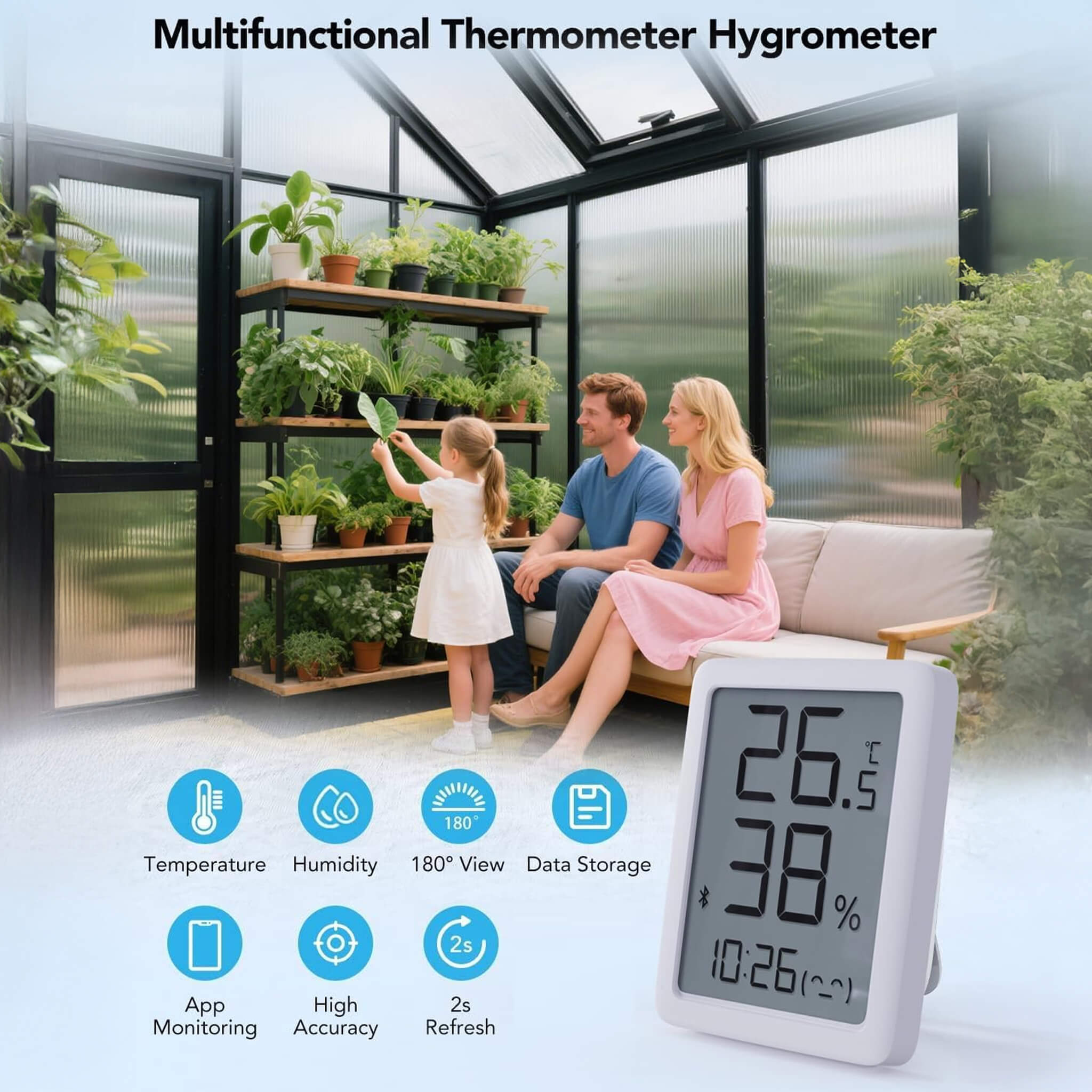 Corrosion-Resistant Aluminum Greenhouse Thermometer UV Protected | SAKSBY WHOLESALE