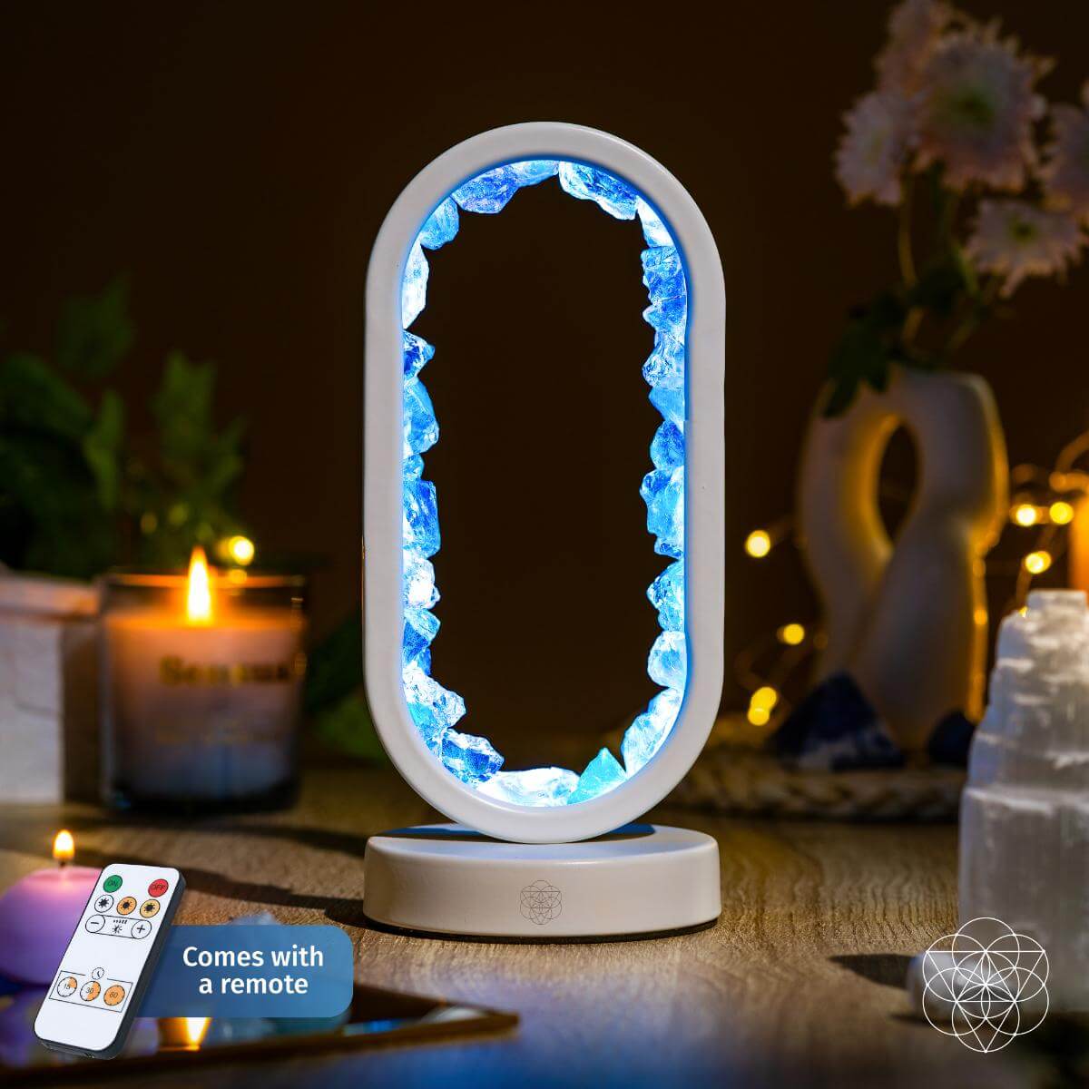 Crystal Clear Quartz Lamp With Remote | Conscious Items