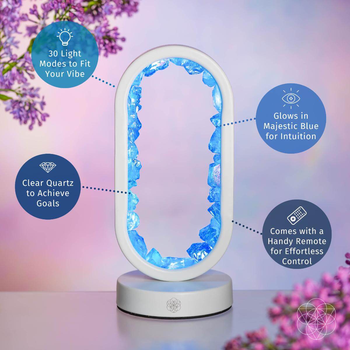 Crystal Clear Quartz Lamp With Remote | Conscious Items