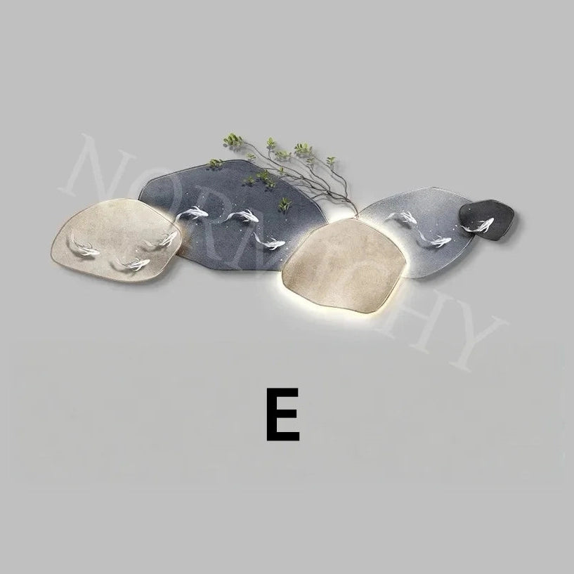 Crystal WallMounted Lamp 3D Nine Fish | Dlight Decor