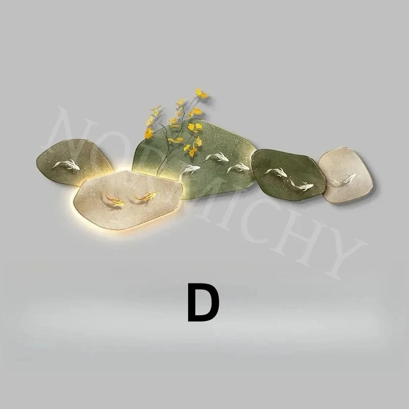 Crystal WallMounted Lamp 3D Nine Fish | Dlight Decor