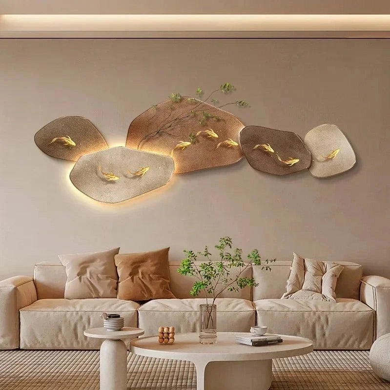 Crystal WallMounted Lamp 3D Nine Fish | Dlight Decor