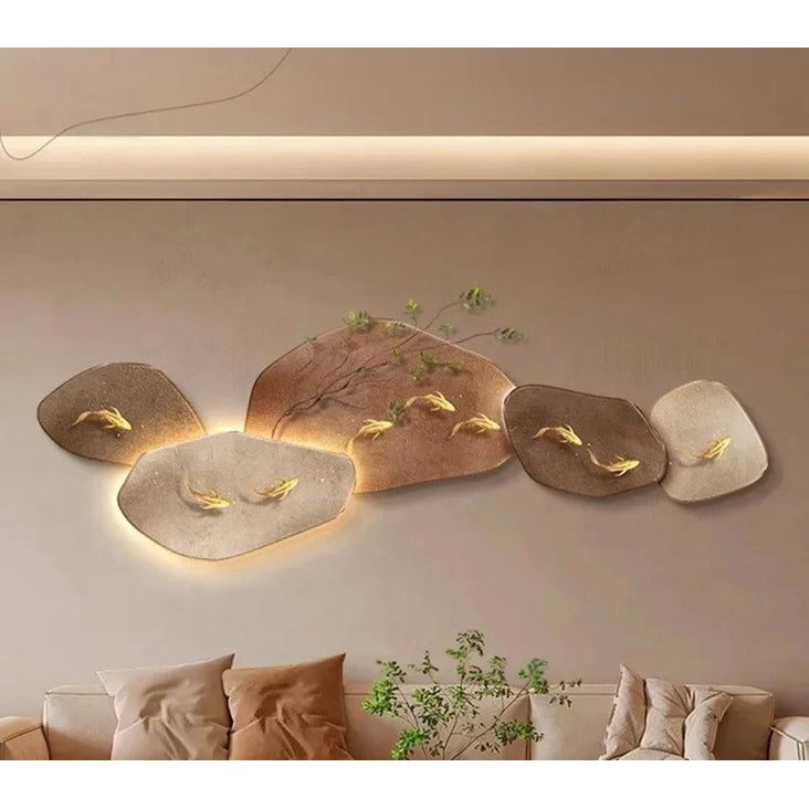 Crystal WallMounted Lamp 3D Nine Fish | Dlight Decor