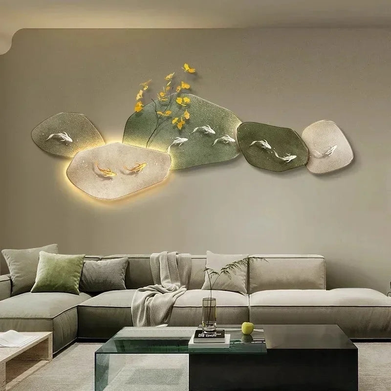 Crystal WallMounted Lamp 3D Nine Fish | Dlight Decor
