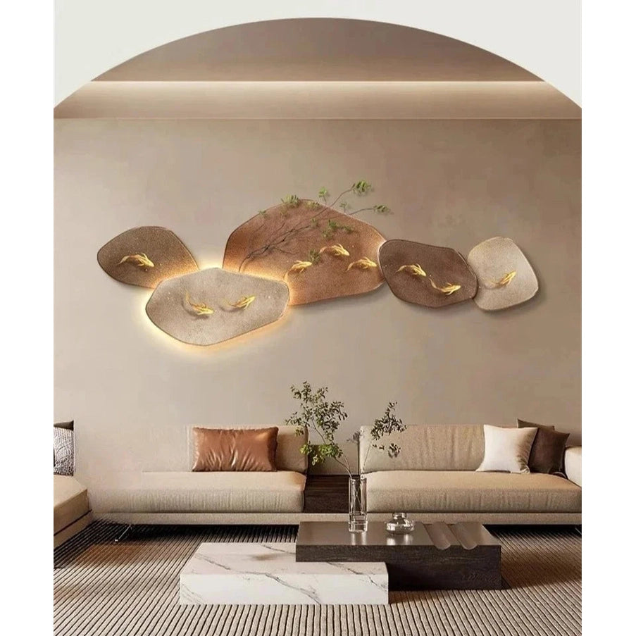 Crystal WallMounted Lamp 3D Nine Fish | Dlight Decor
