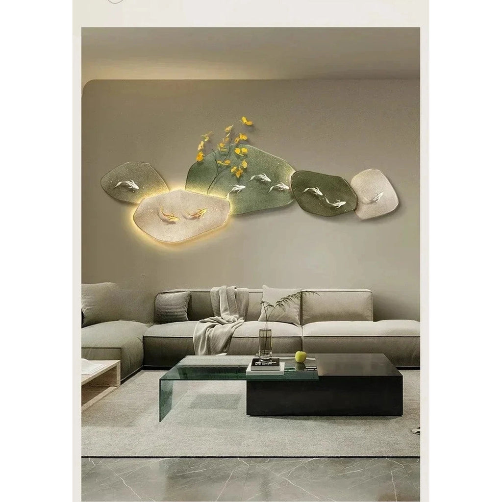 Crystal WallMounted Lamp 3D Nine Fish | Dlight Decor