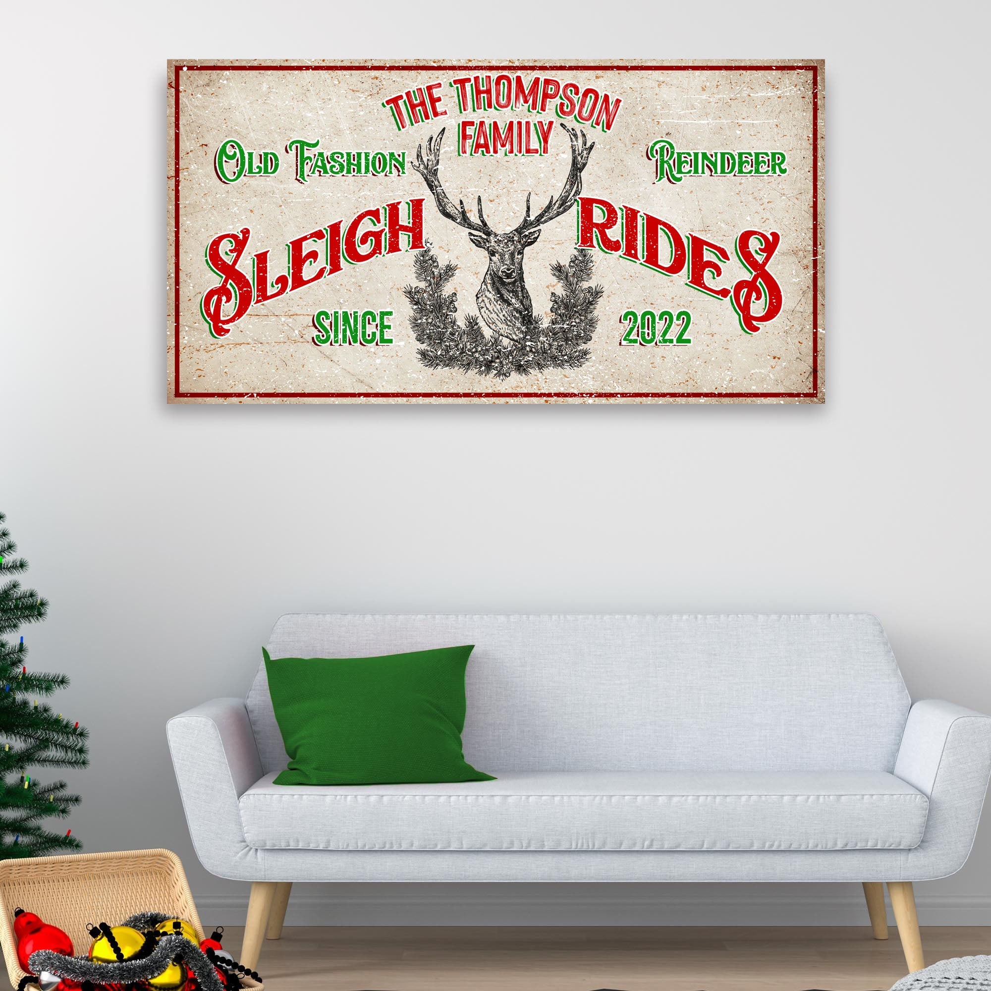 Customizable Christmas Reindeer Canvas | Tailored Canvases