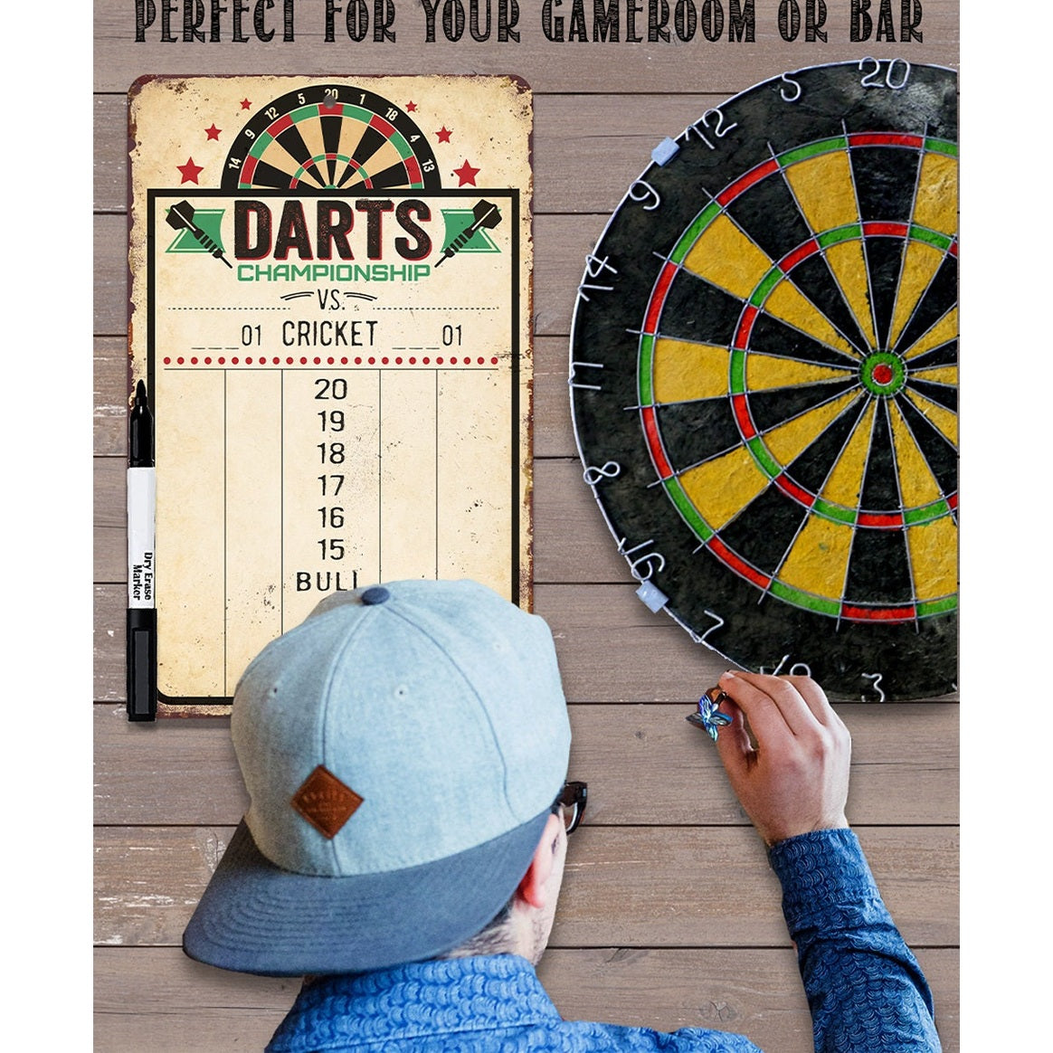 Dart Scoreboard | Games Cricket, 301 or 501 by Lone Star Art