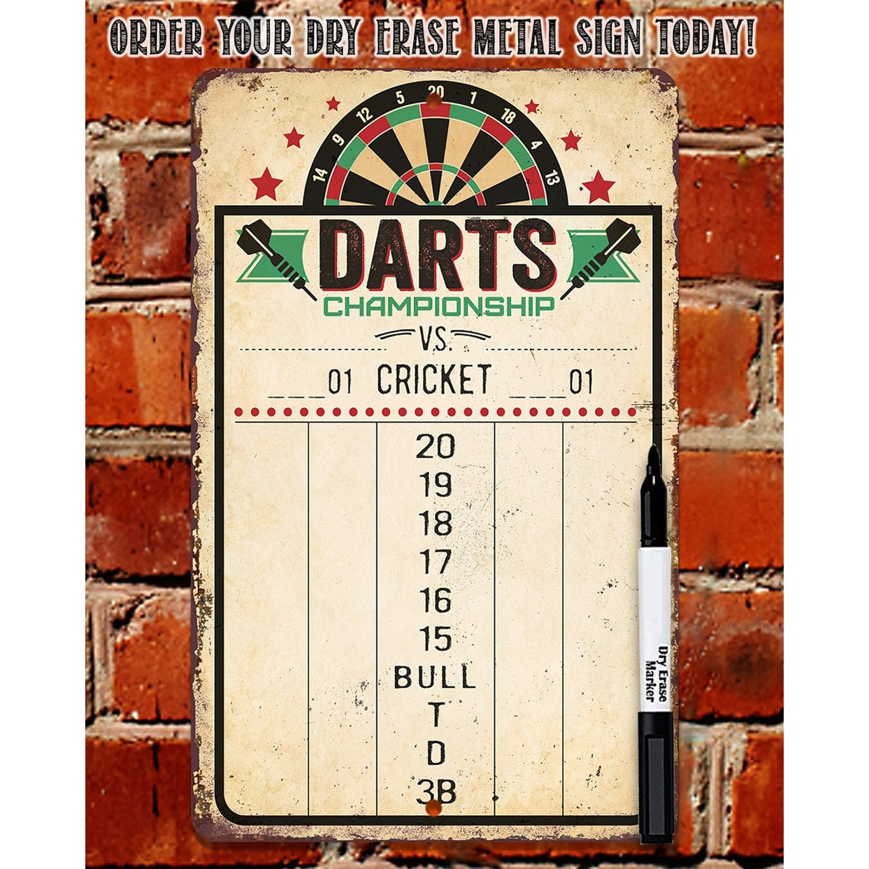 Dart Scoreboard | Games Cricket, 301 or 501 by Lone Star Art