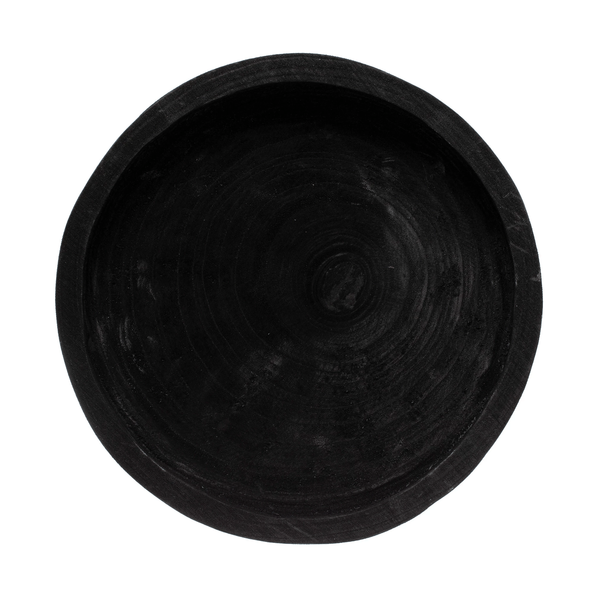 Decorative Paulownia Wood Footed Tray, Black