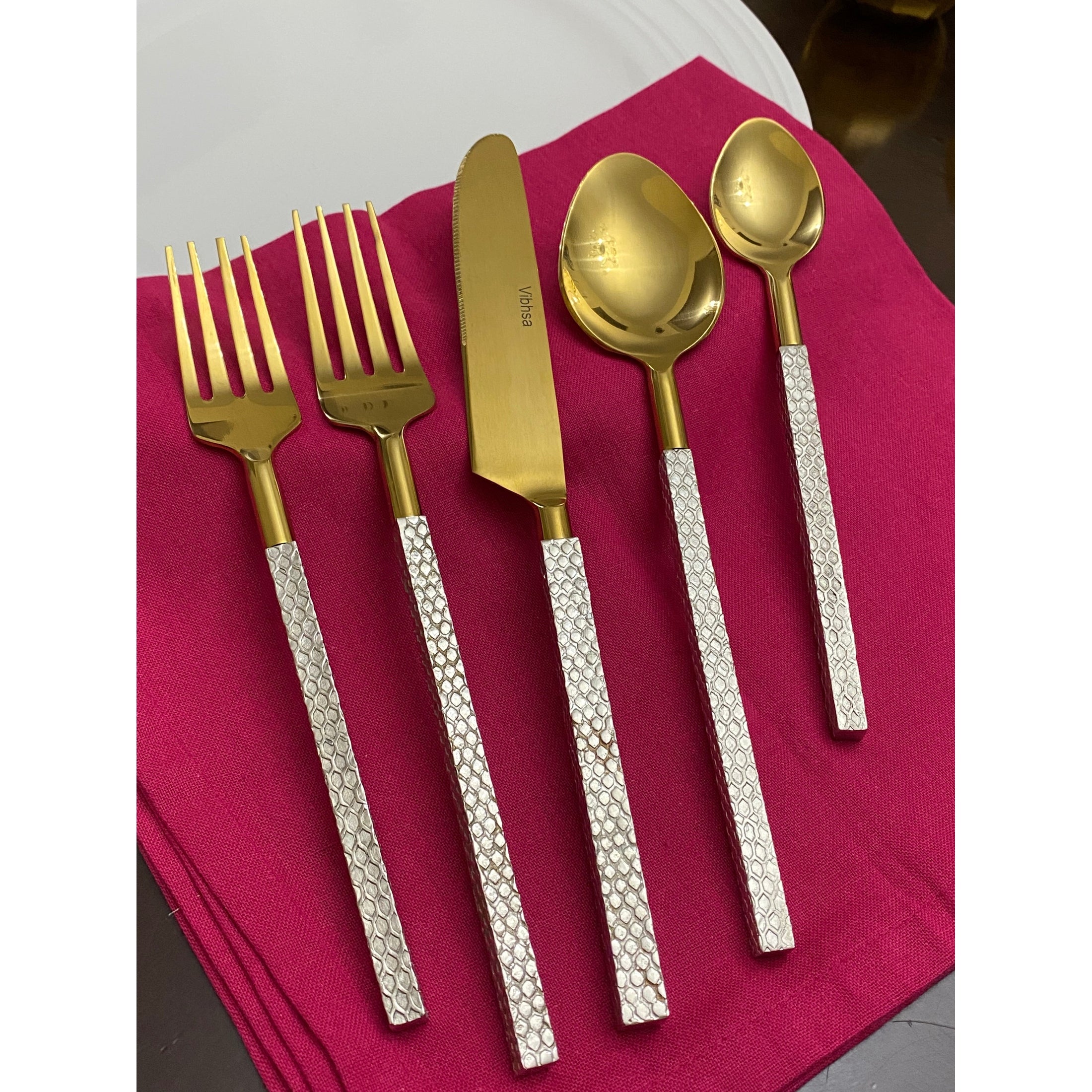 Designer Stainless Flatware Set Deluxe Elite | Vibhsa