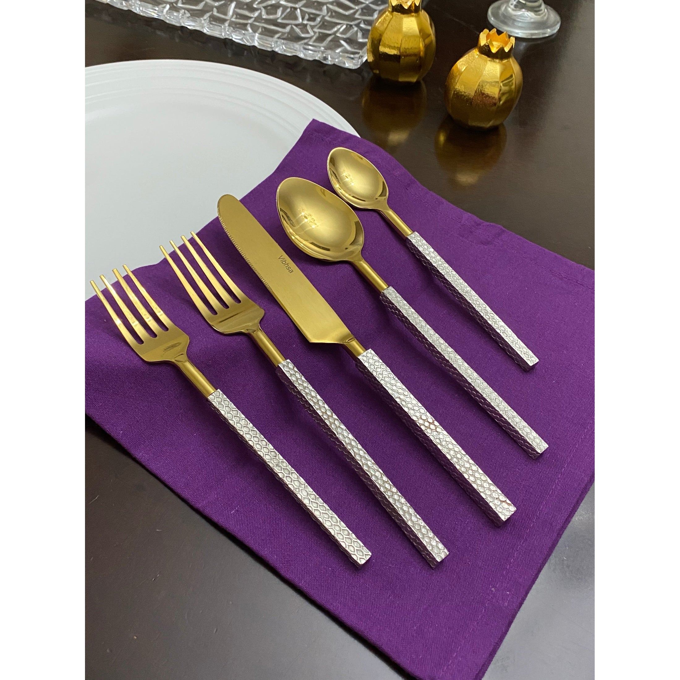 Designer Stainless Flatware Set Deluxe Elite | Vibhsa