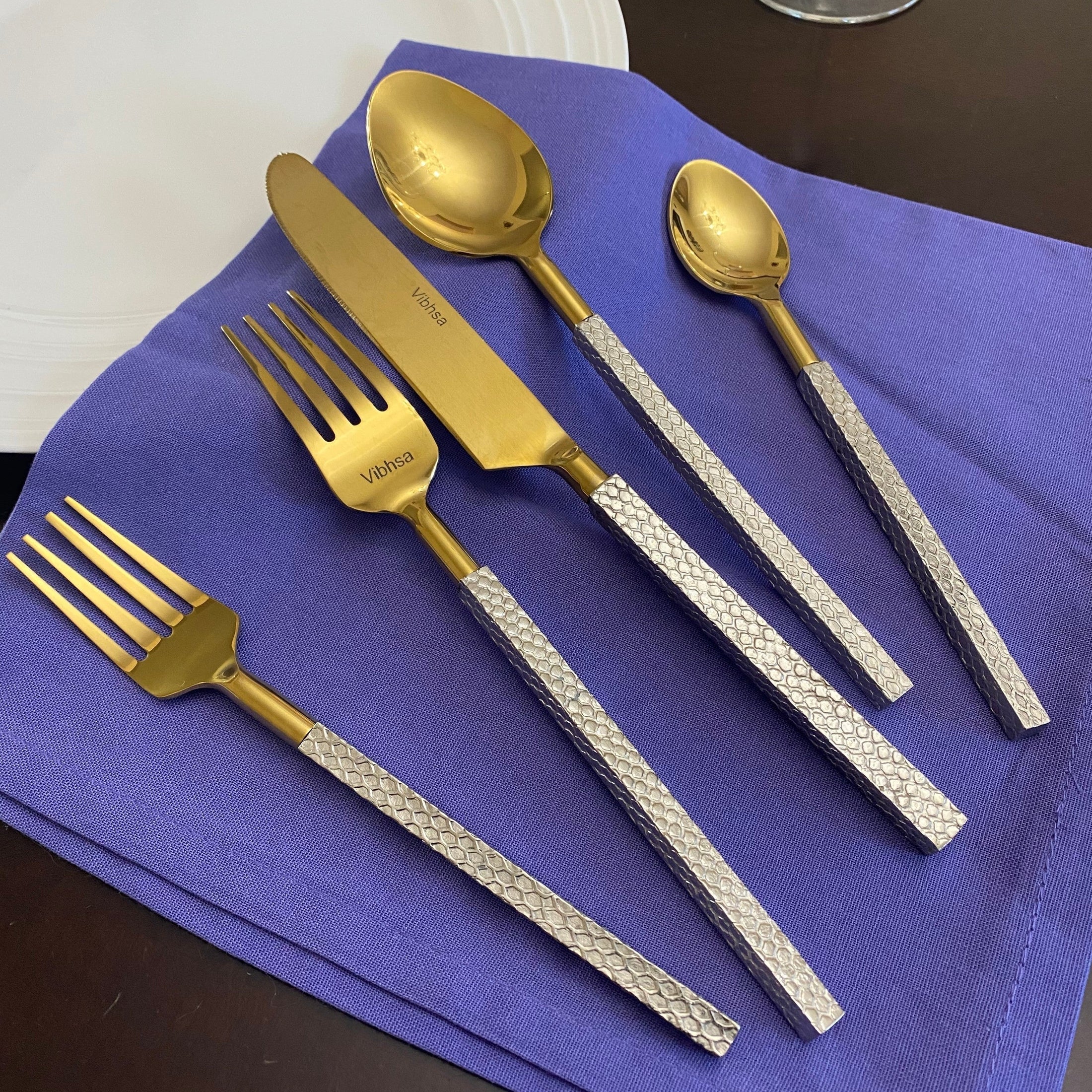 Designer Stainless Flatware Set Deluxe Elite | Vibhsa