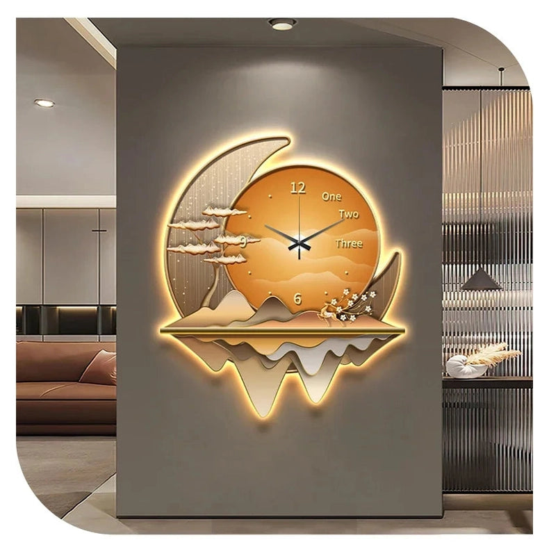Dlight Decor Clock Wall Light with Luxury Crystal Glow