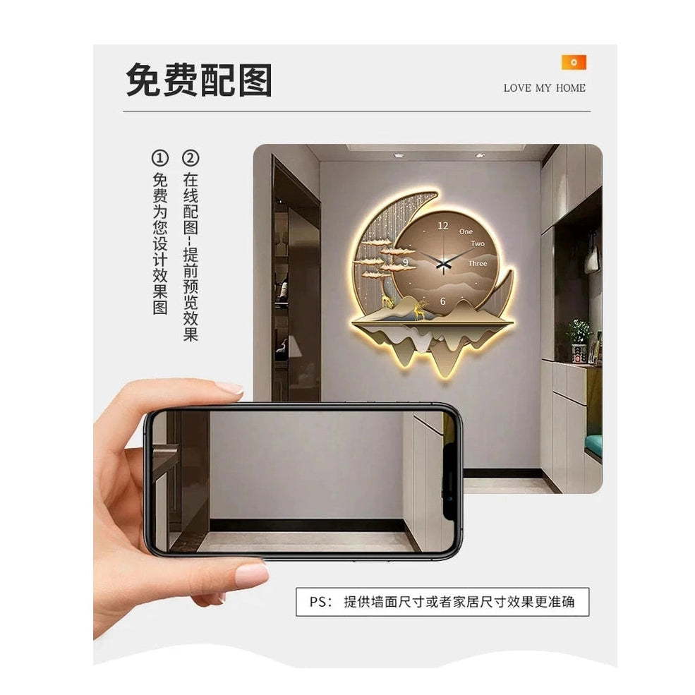 Dlight Decor Clock Wall Light with Luxury Crystal Glow