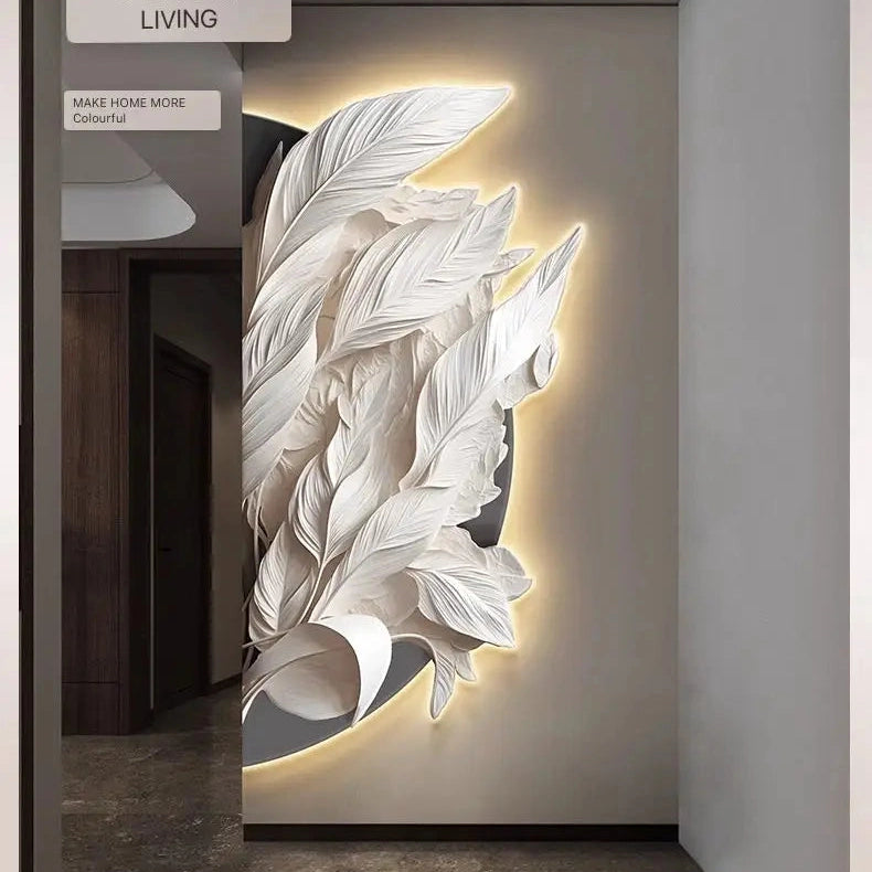 Dlight Decor Feather Mural LED Light for Entry Walls