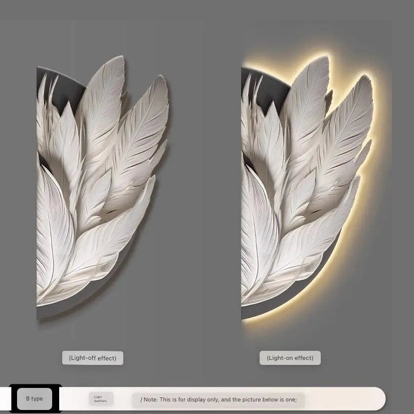 Dlight Decor Feather Mural LED Light for Entry Walls