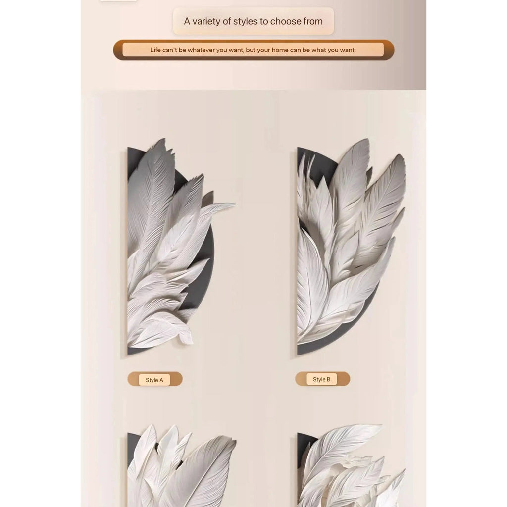 Dlight Decor Feather Mural LED Light for Entry Walls
