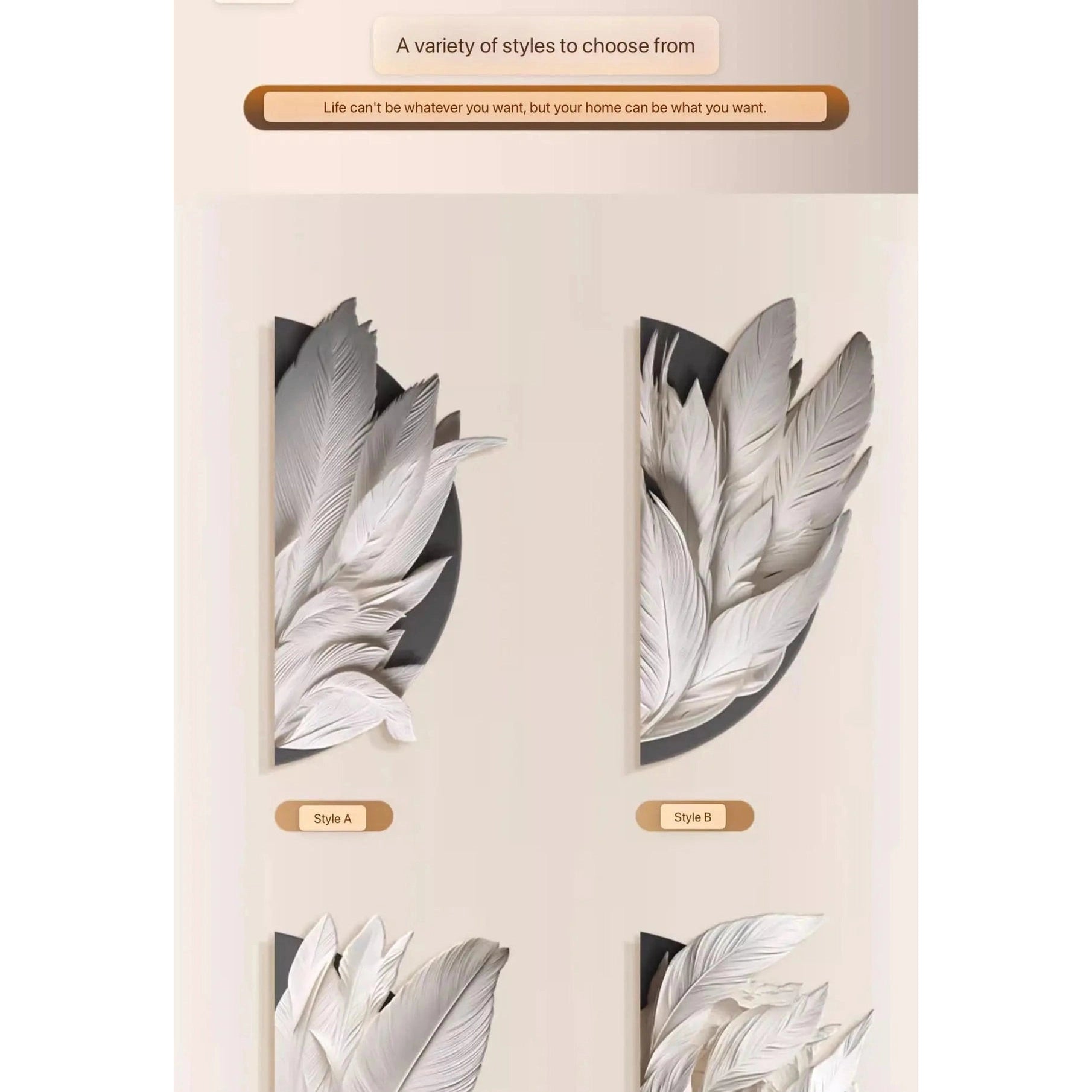 Dlight Decor Feather Mural LED Light for Entry Walls