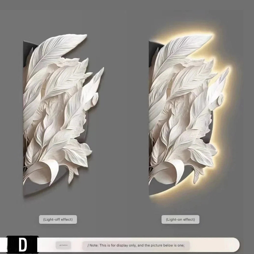Dlight Decor Feather Mural LED Light for Entry Walls