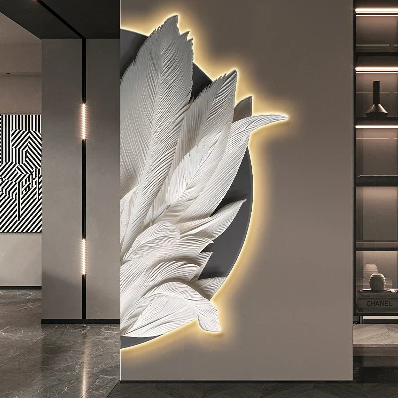 Dlight Decor Feather Mural LED Light for Entry Walls