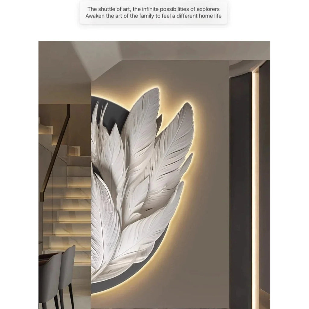 Dlight Decor Feather Mural LED Light for Entry Walls