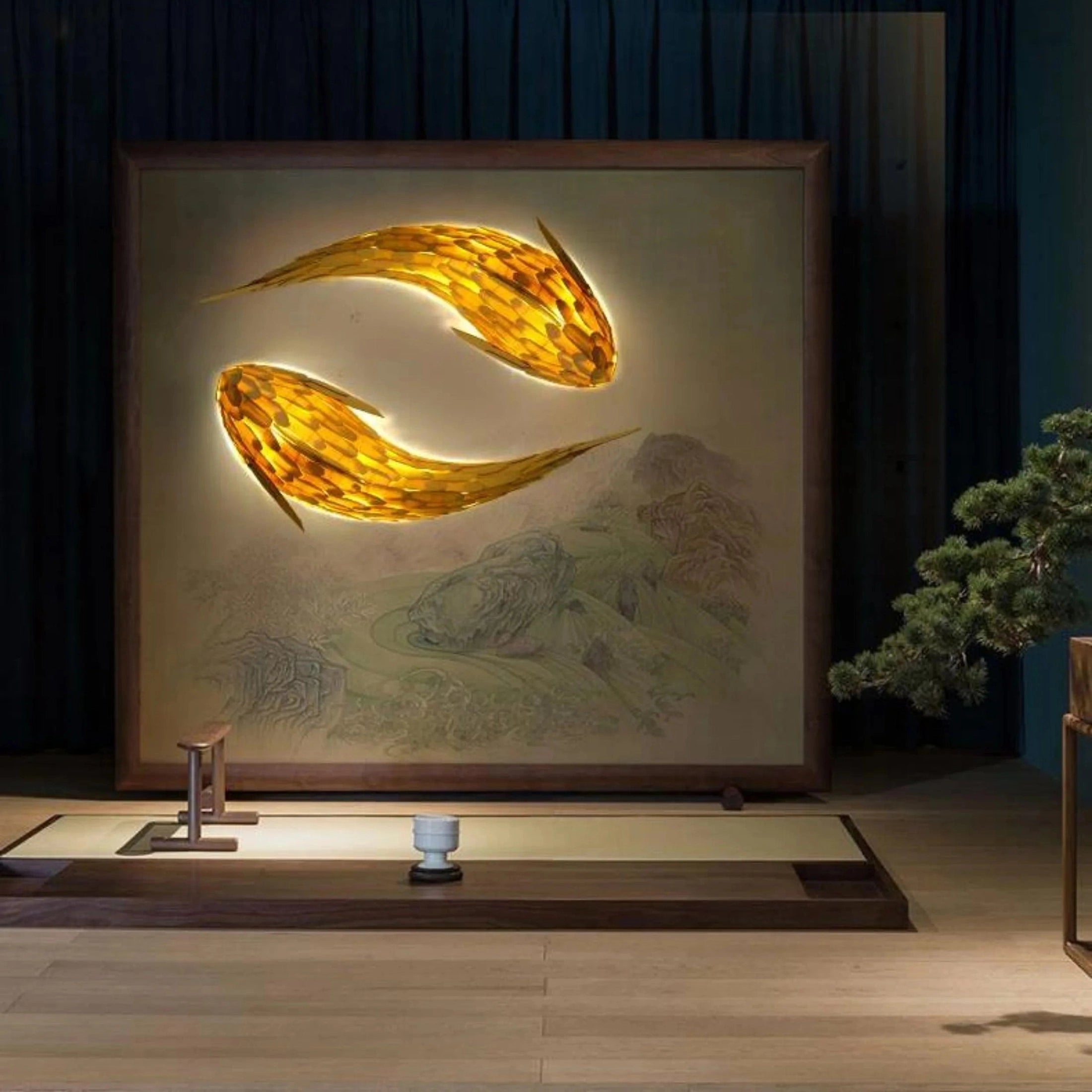 Dlight Decor Japanese Fish Wall Lamp Sculpture