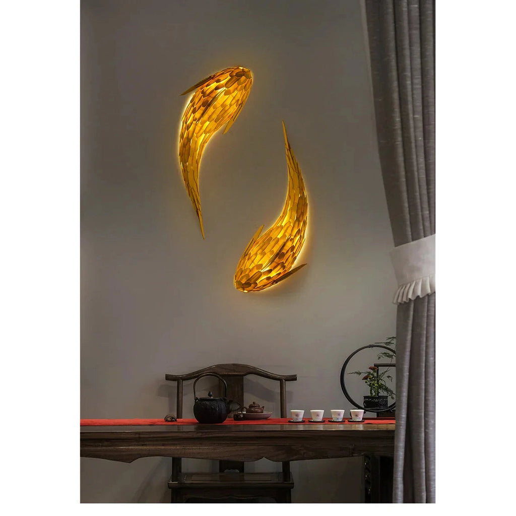 Dlight Decor Japanese Fish Wall Lamp Sculpture