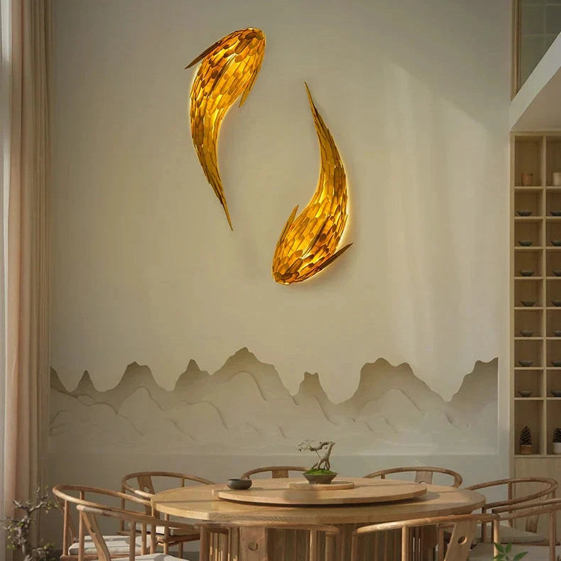 Dlight Decor Japanese Fish Wall Lamp Sculpture