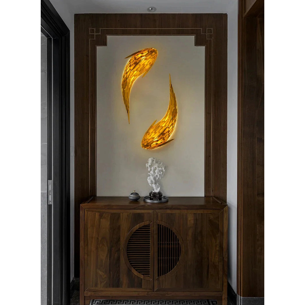 Dlight Decor Japanese Fish Wall Lamp Sculpture